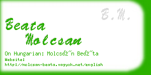 beata molcsan business card